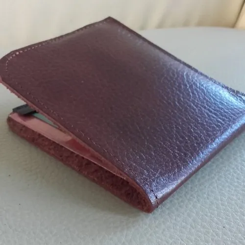 Men's Brown Cognac Leather Wallet, Minimalist Style, Original Christmas Gift for Men.