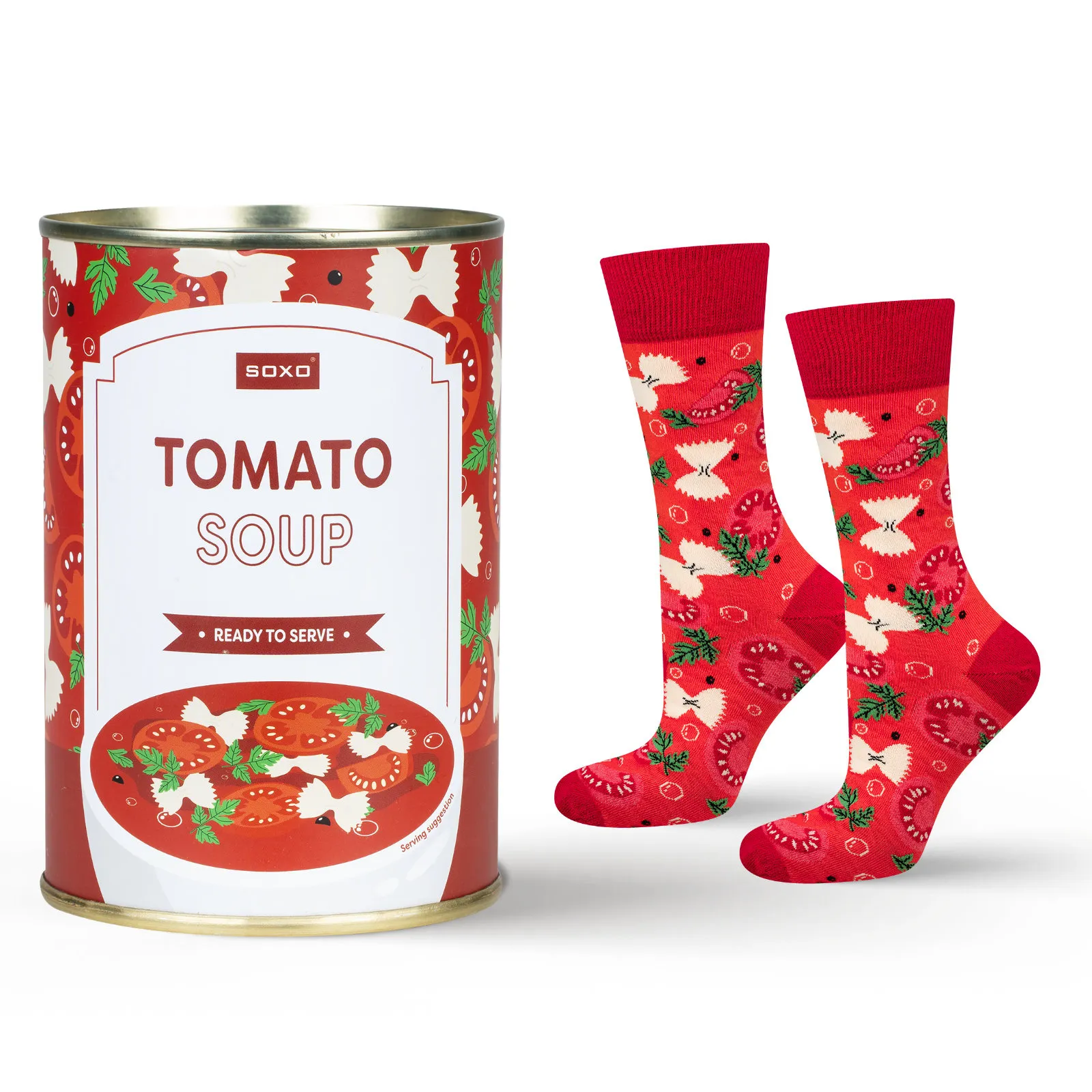 Men's socks | Women's canned tomato soup SOXO GOOD STUFF, colorful as a gift for him | for her solid color