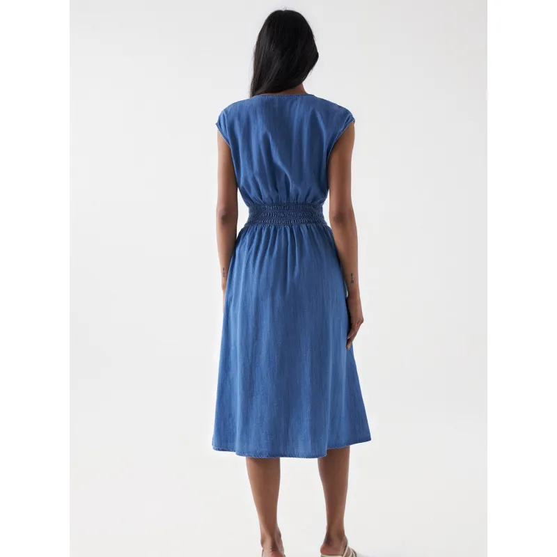 Midi Blue Denim Dress for Women by Salsa | wimod