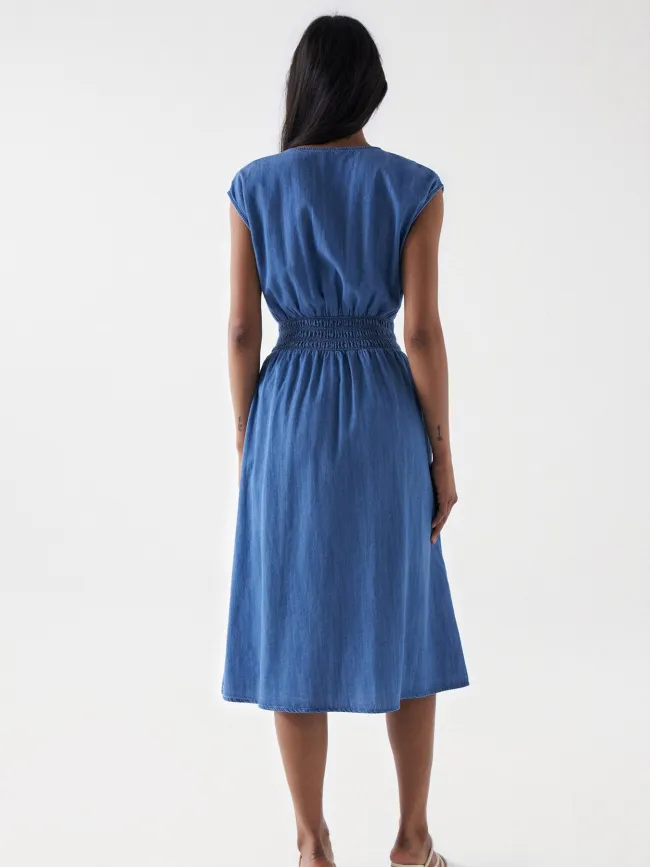 Midi Blue Denim Dress for Women by Salsa | wimod