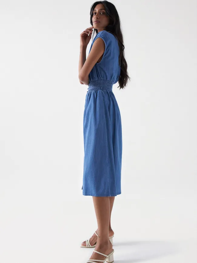 Midi Blue Denim Dress for Women by Salsa | wimod