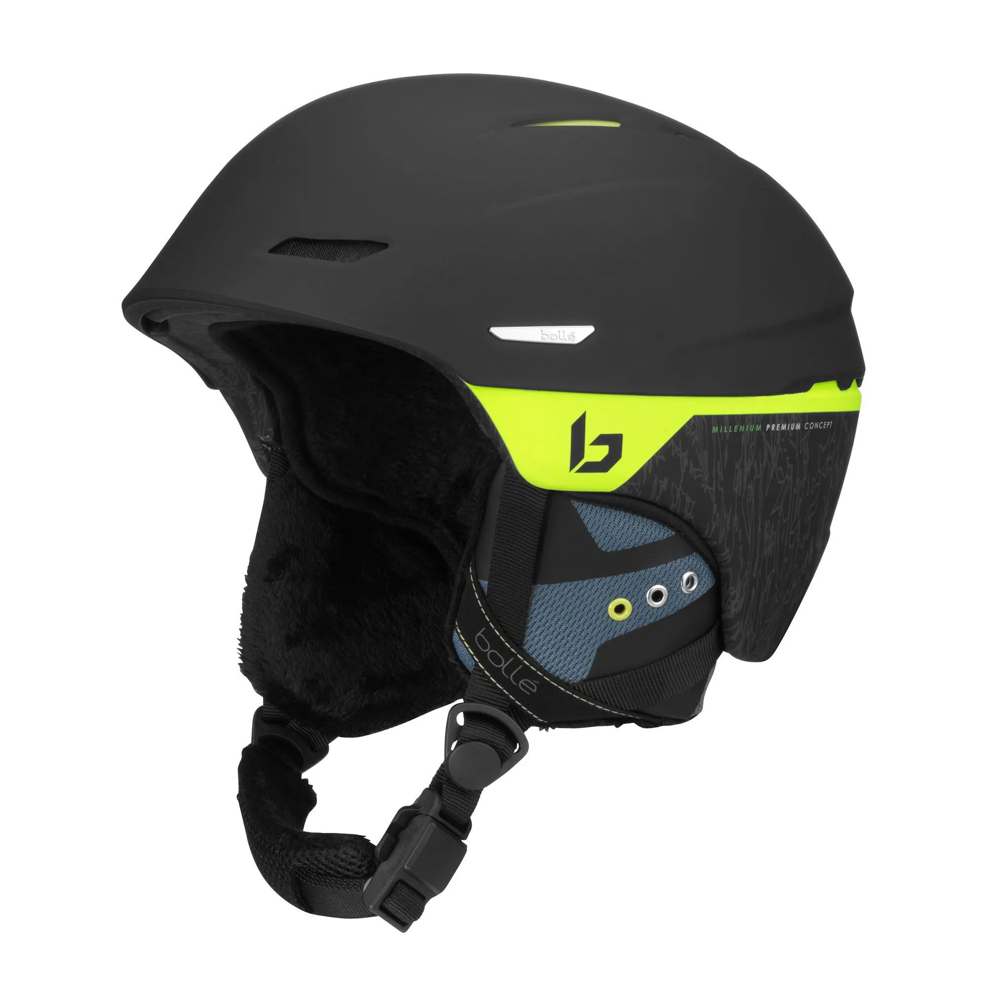 Millenium Matte Black Flash Ski Helmet