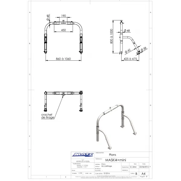 Mini ski pole guard roll bar