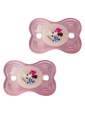 Minnie Mouse Pink Girl Nighttime 12-Month 2-Pack Baby Pacifiers - Rose