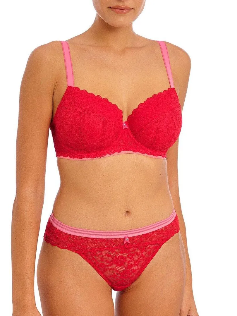 Modern Brazilian Lace String - Red