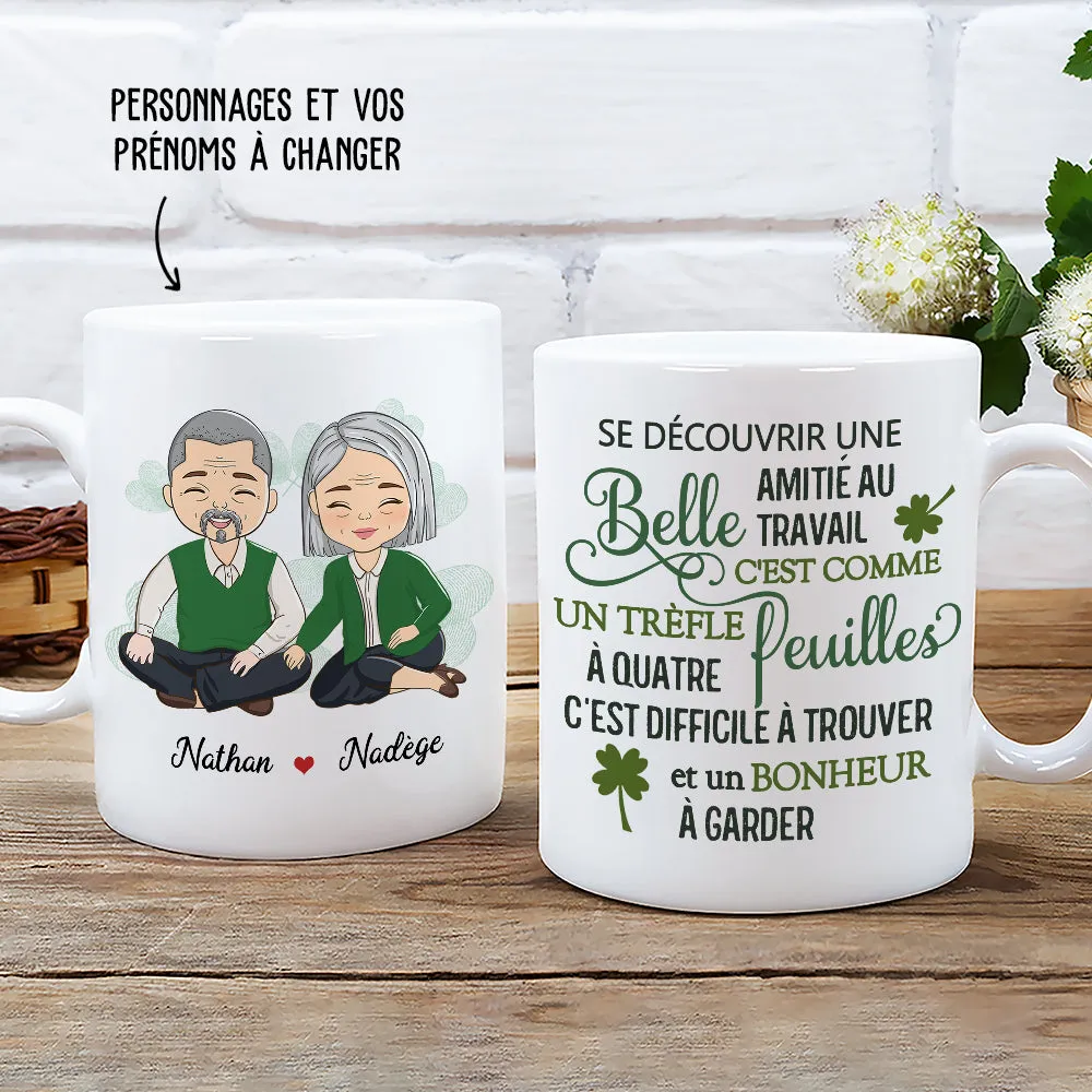 Personalized Mug - Friendship at Work is Like Finding a Clover.