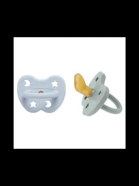 Natural Rubber Orthodontic Pacifier 3-36 Months - Blue and Gray (2 Pack) - Blue Gray