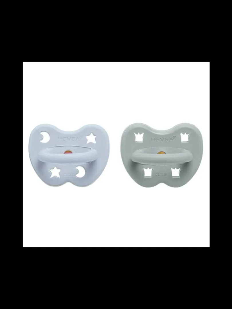 Natural Rubber Orthodontic Pacifier 3-36 Months - Blue and Gray (2 Pack) - Blue Gray