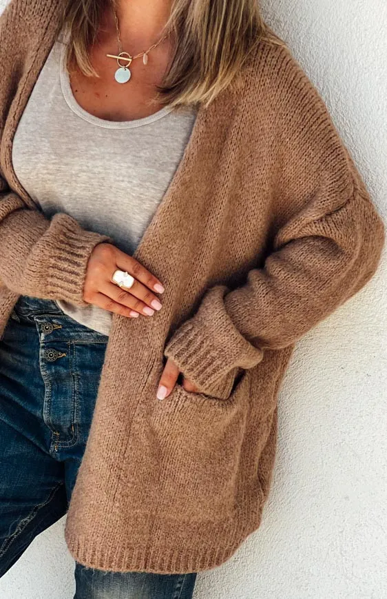 NICOLAS camel boho gilet - La Petite Boho