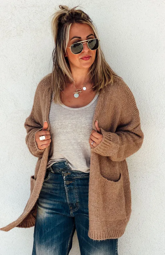 NICOLAS camel boho gilet - La Petite Boho