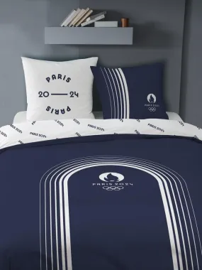 Bedding Set 100% Cotton Printed, Blue - Paris 2024 Olympic Games Essentials