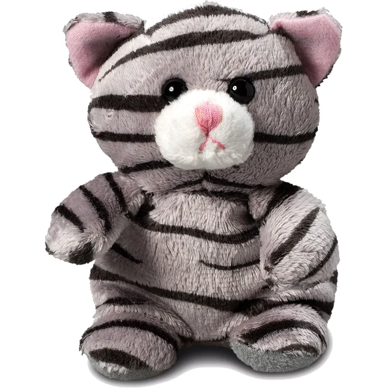 Stuffed cat gray 12 cm