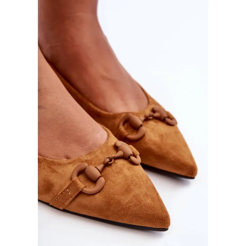 PG1 Ballerines En Daim Avec Décoration Noldaia Marron brun