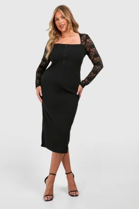 Plus Size Lace Corset Dress