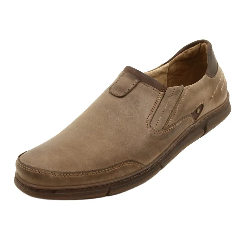 Polbut Men's Slip-On Shoes Brown J51 - Polbut Leather Loafers - Polbut Men's Slip-On Loafers - Shop Polbut Brown Slip-On Shoes