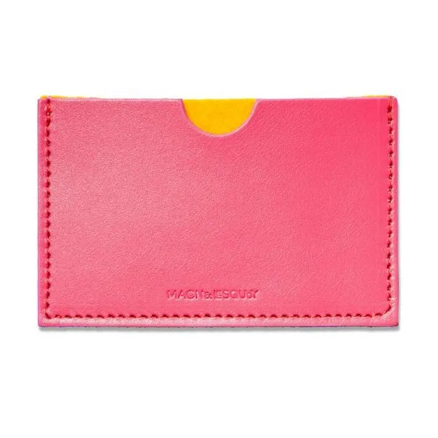 Citron leather and wool card holder - Macon & Lesquoy