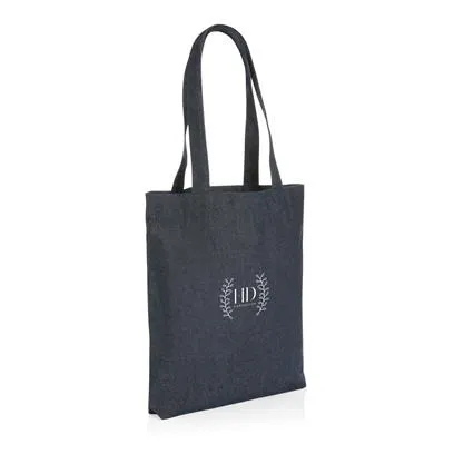 Recycled Denim Tote Bag Promotion - Eco-Friendly Shopping Bag - AYLA - vertlapub