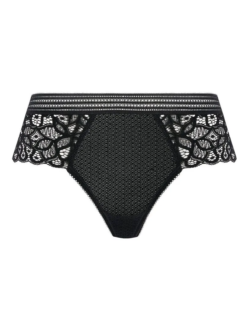 Refined Black Lace String Lingerie