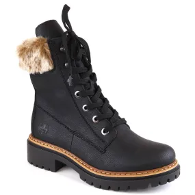 Rieker 72630-00 Black Women's Boots with Fur