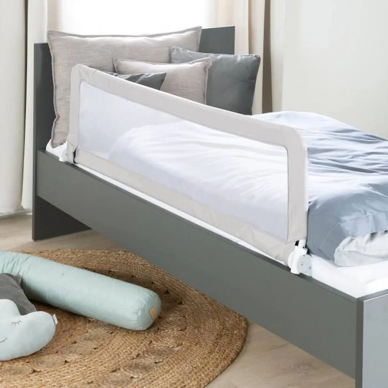 Roba Bed Rail "Klipp-Klapp" - 135 cm - Foldable - For Babies and Kids - Taupe Gray