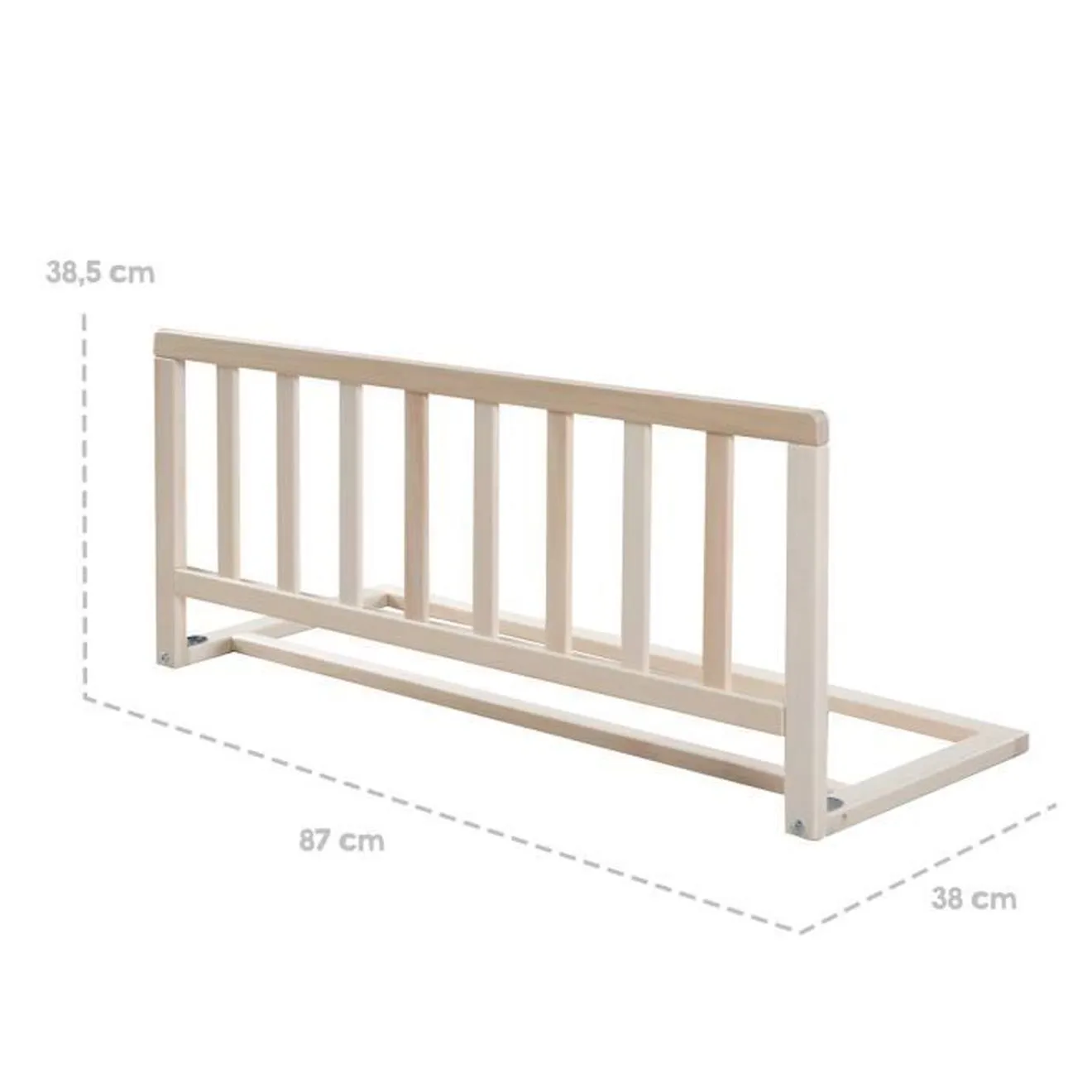 ROBA Bed Rail 90 cm - Safe Anti-Fall Protection for Babies and Children - 18 Months to 5 Years - Easy Assembly - Natural Wood