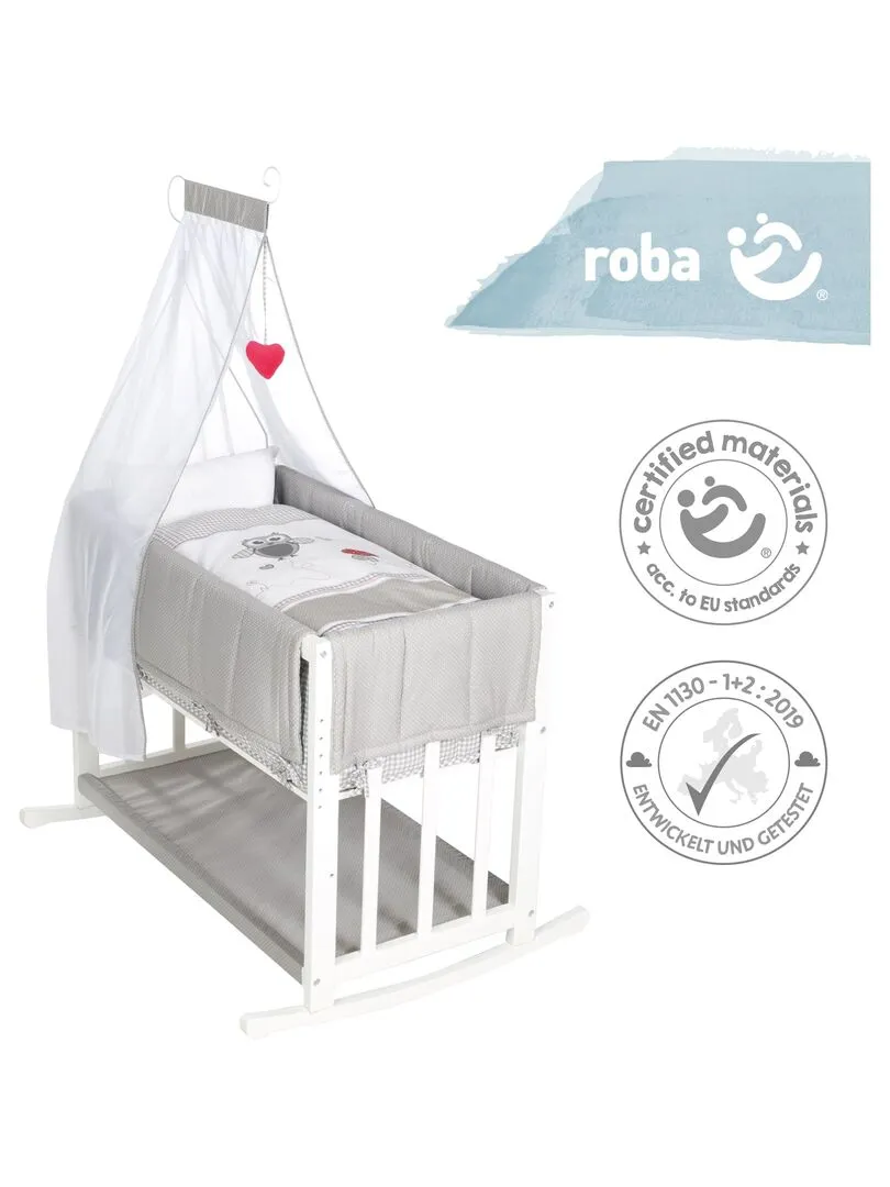 ROBA Co-sleeping Cradle Adam And Eve 4-in-1 + Complete Setup - White