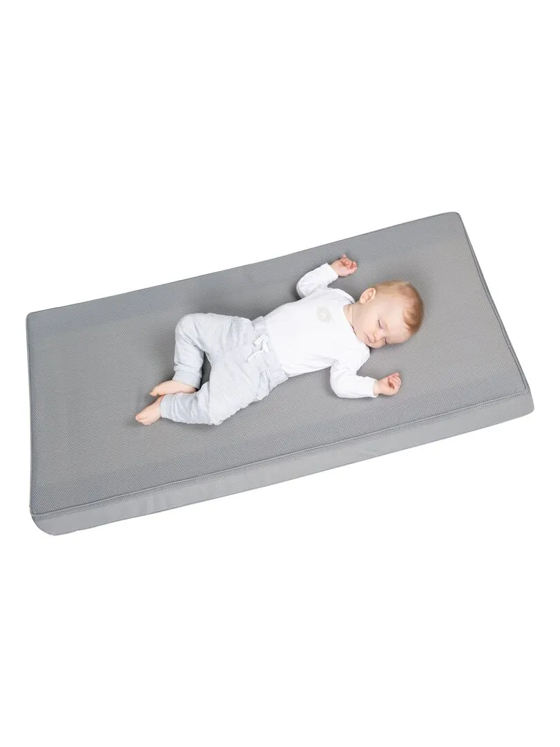 ROBA Matelas Bébé Climatisé et Déhoussable - "Safe Asleep®" Air Balance Premiummesh - Gris