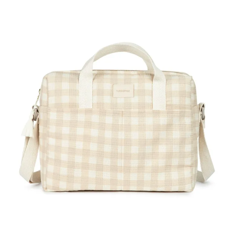 Sac à langer Gala - Ivory checks - NOBODINOZ - Perlin Paon Paon