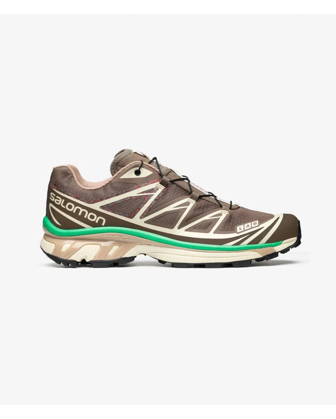 Salomon Sneakers XT-6 MINDFUL FALCON - ALMOND MILK - BRIGHT GREEN - Chez Maman Rouen