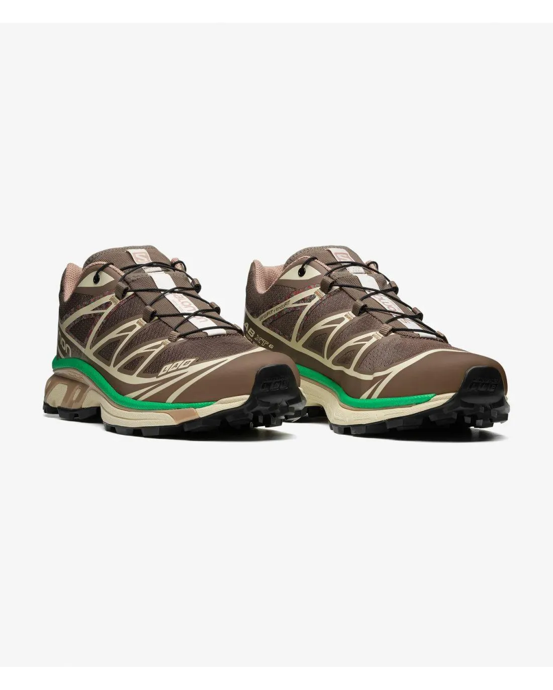 Salomon Sneakers XT-6 MINDFUL FALCON - ALMOND MILK - BRIGHT GREEN - Chez Maman Rouen