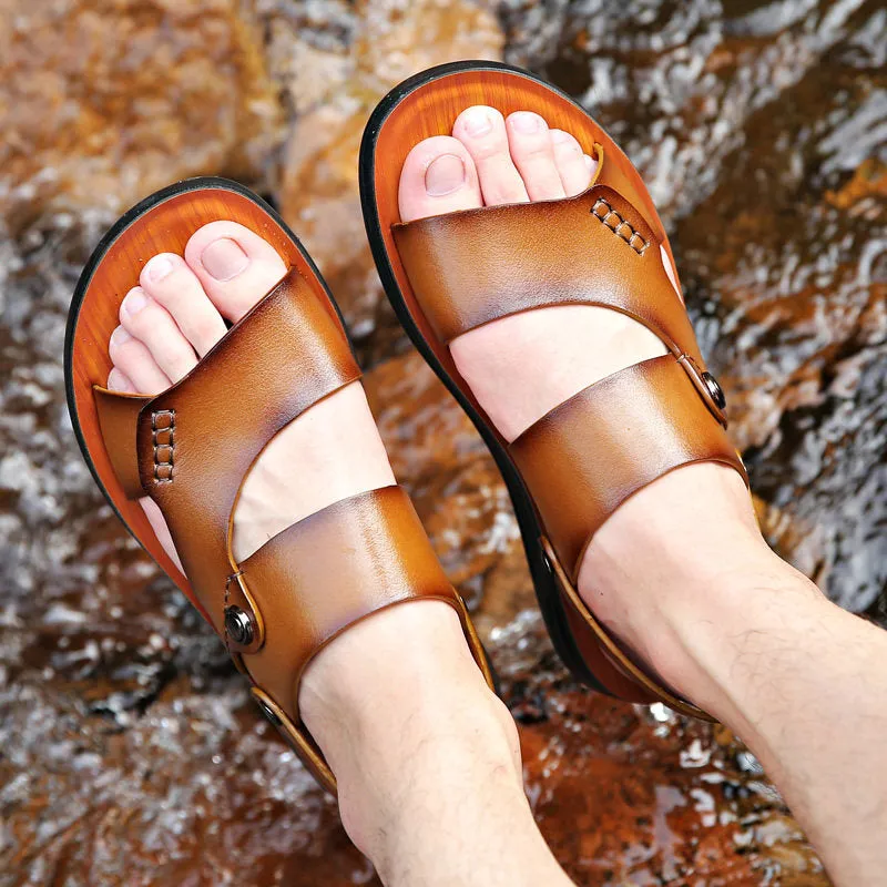 Men's Leather Outdoor Sandals - Zembla