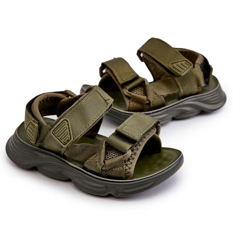 Sandales pour enfants avec fermeture velcro, vert Orretta