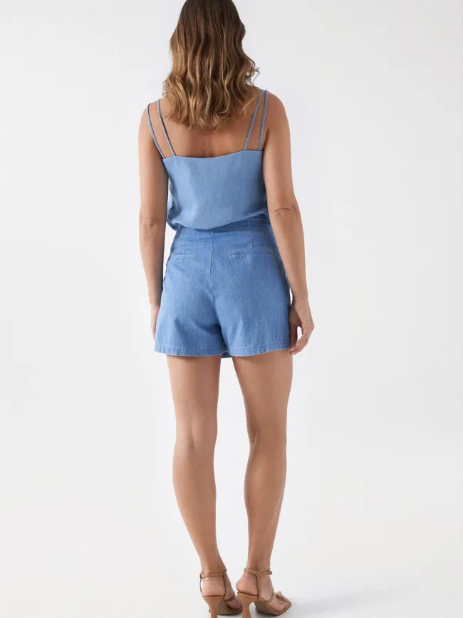 Short blue denim skirt for women - Salsa | wimod