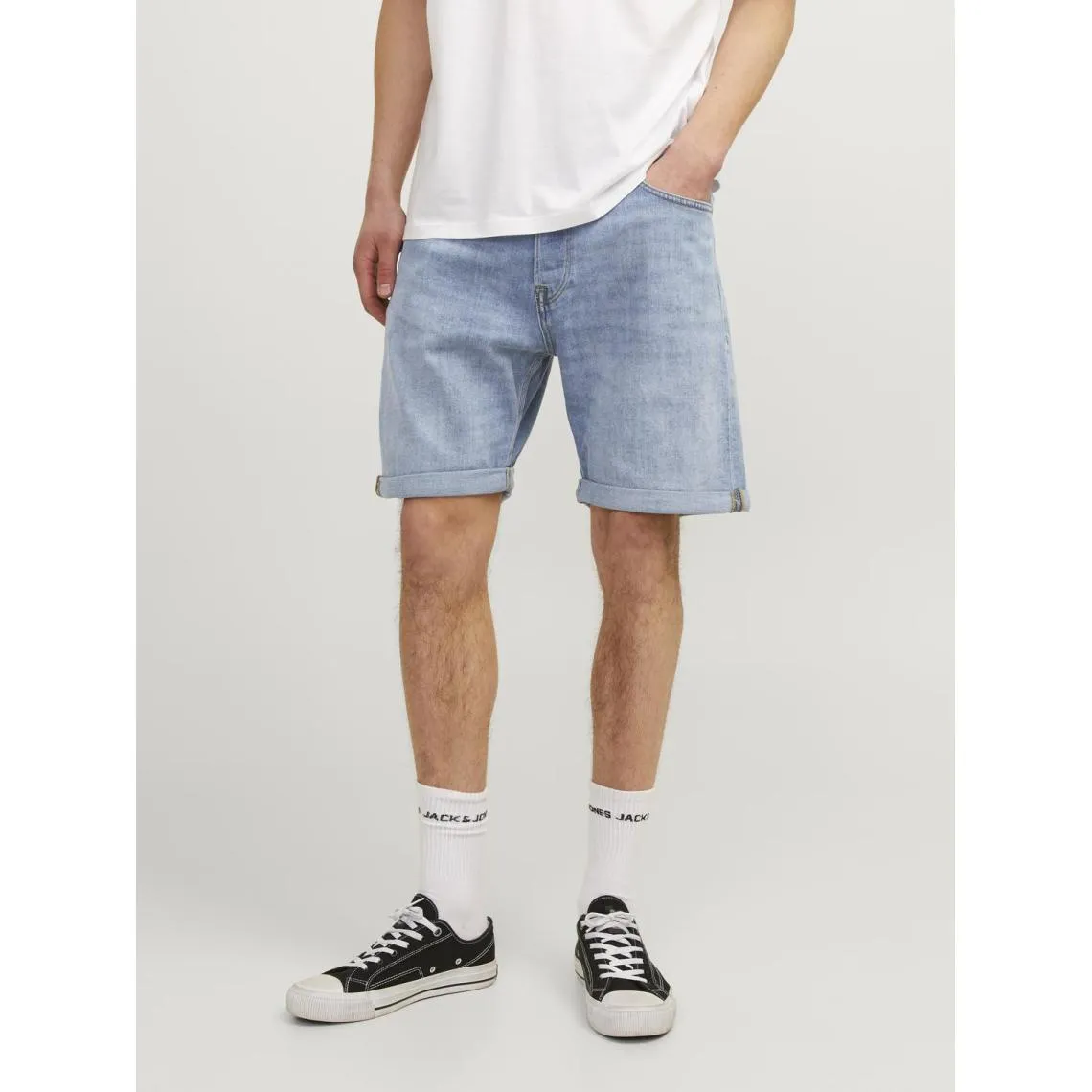 Casual blue denim cotton men's short | 3 Suisses