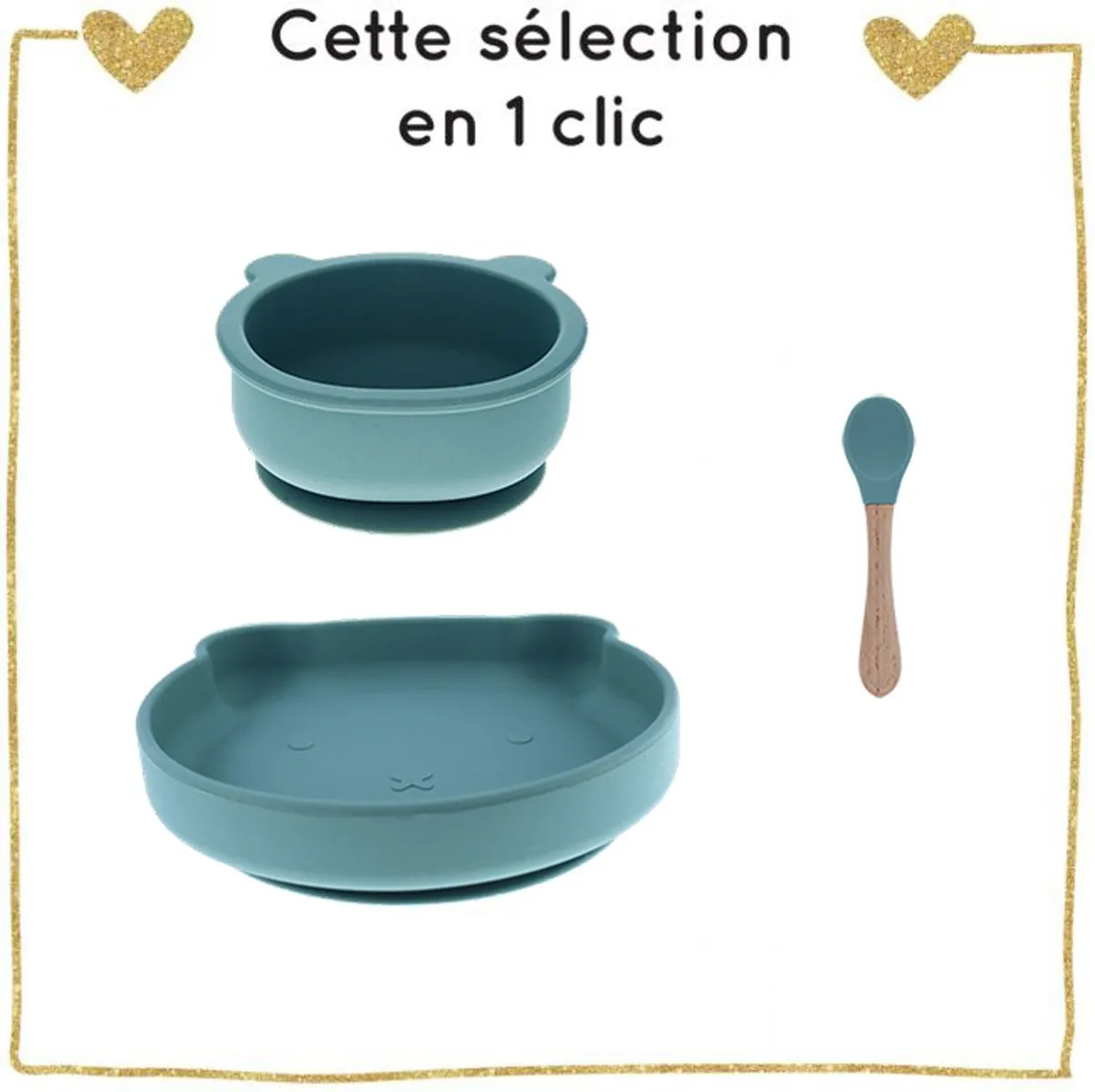 Silicone blue sky dinnerware set