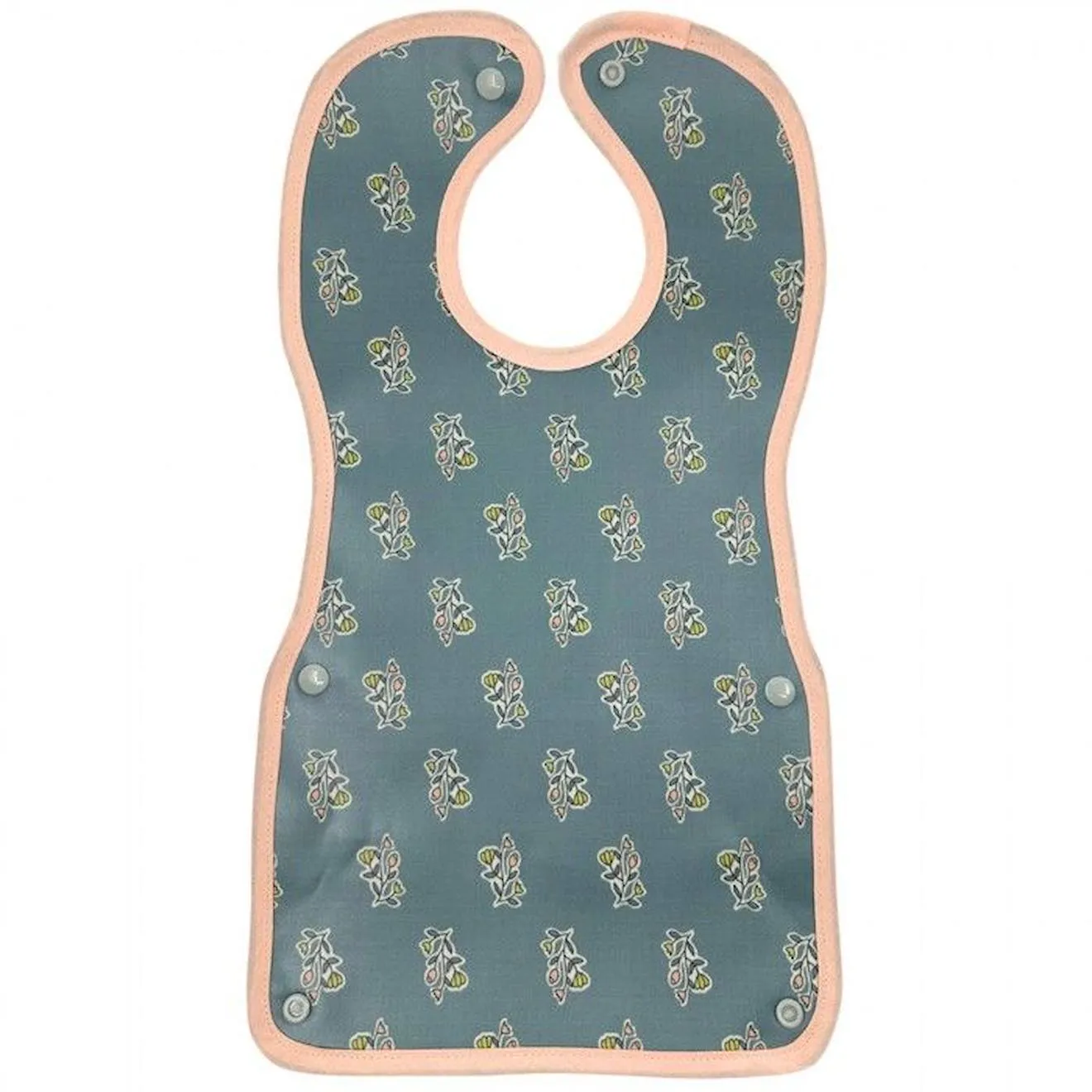 Smart Bib® Indian Flowers for Babies 6 Months and Up, Made of PVC-Coated Cotton, Waterproof and Easy to Clean.