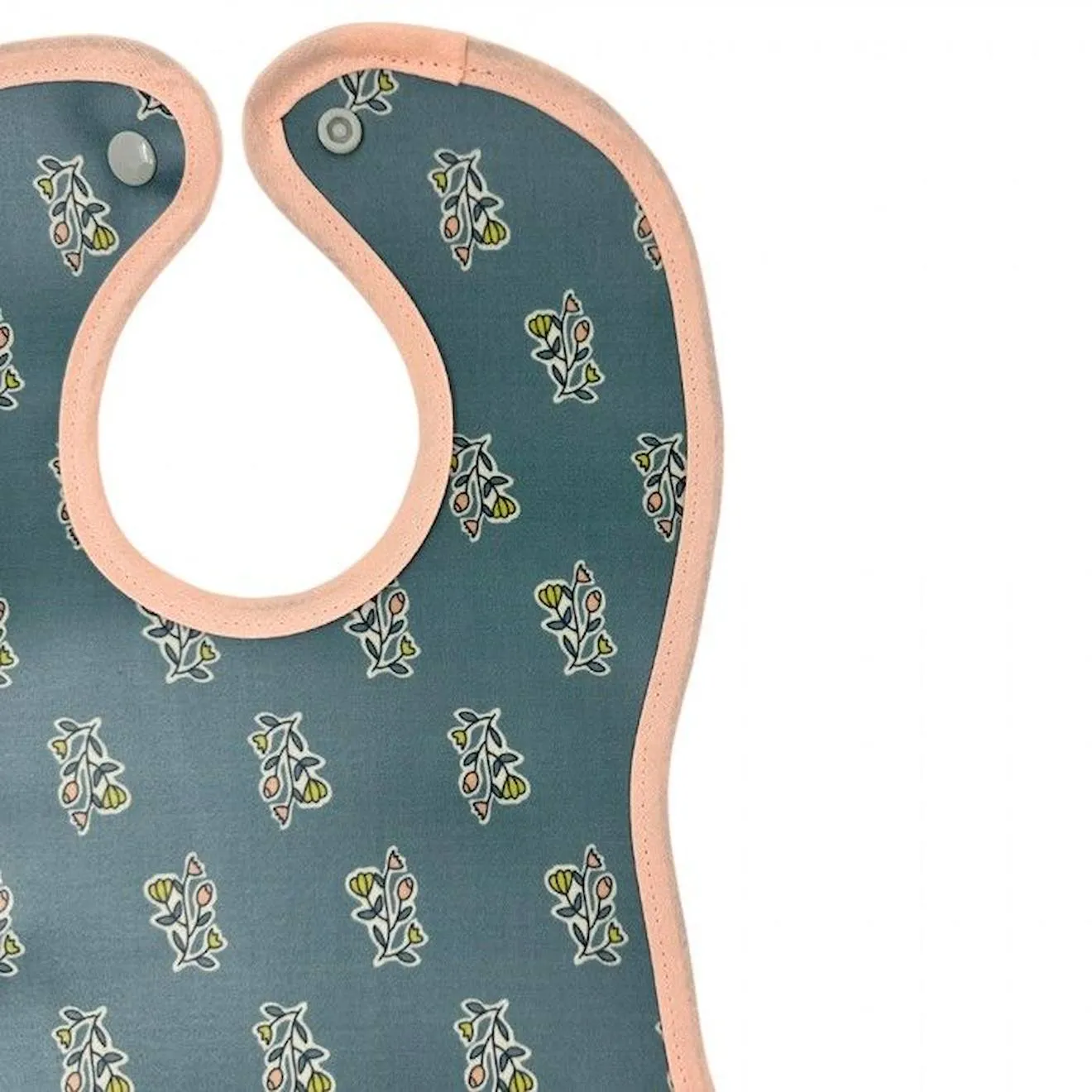 Smart Bib® Indian Flowers for Babies 6 Months and Up, Made of PVC-Coated Cotton, Waterproof and Easy to Clean.