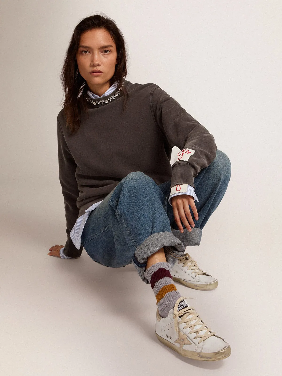 Women's Super-Star Sneakers with Golden Reinforcement Band | Golden Goose.