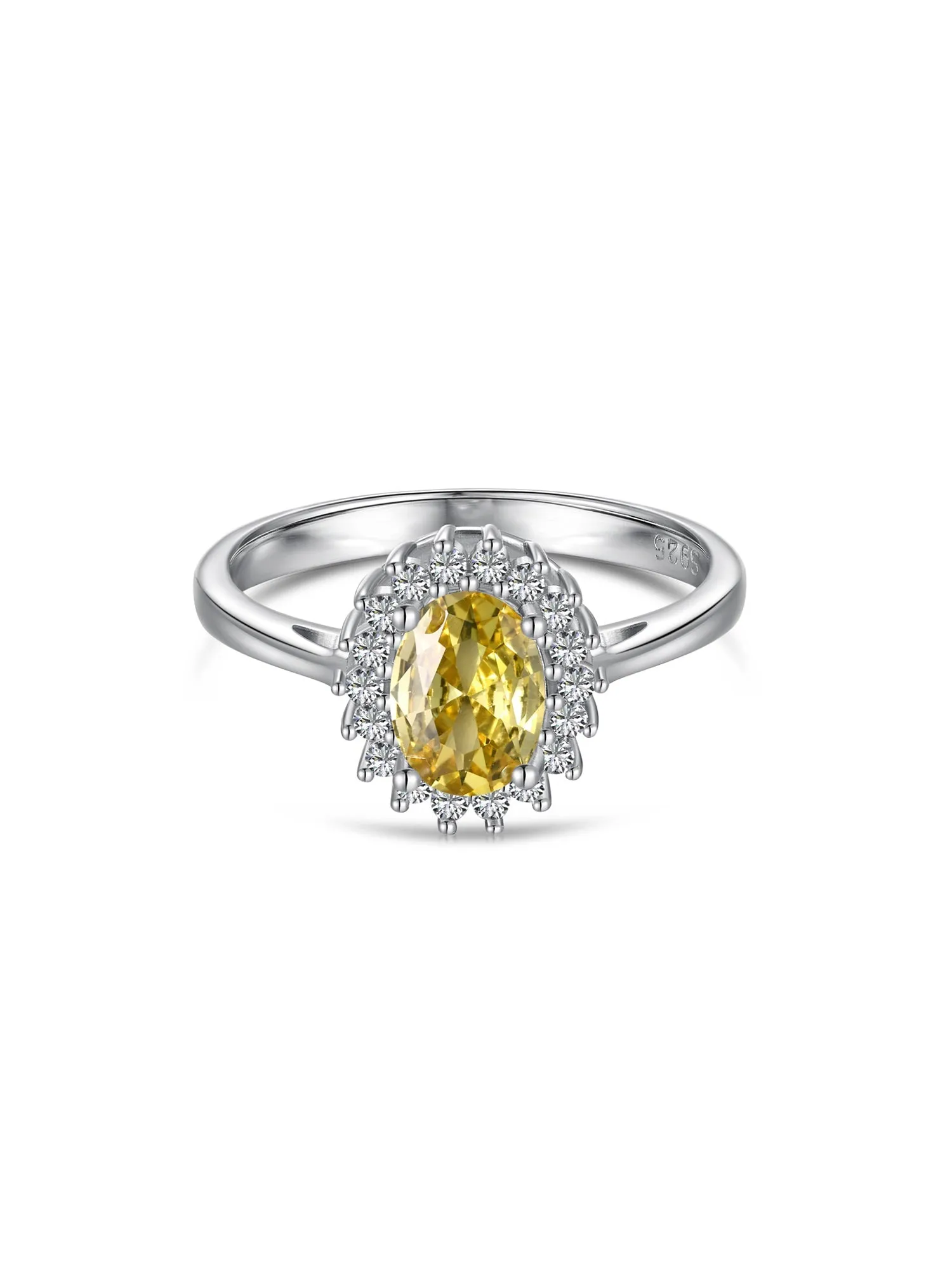 Sparkling Oval Citrine Gemstone Cocktail Ring