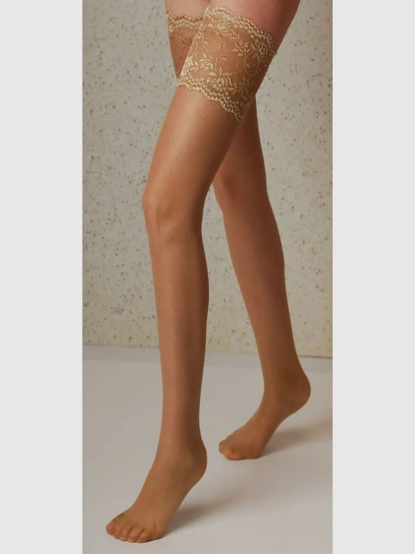 SuperB 20 denier silky matte sheer Stay Up stockings - Beige