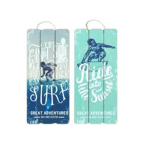 Surf Adventures Wooden Decor Plaques x2