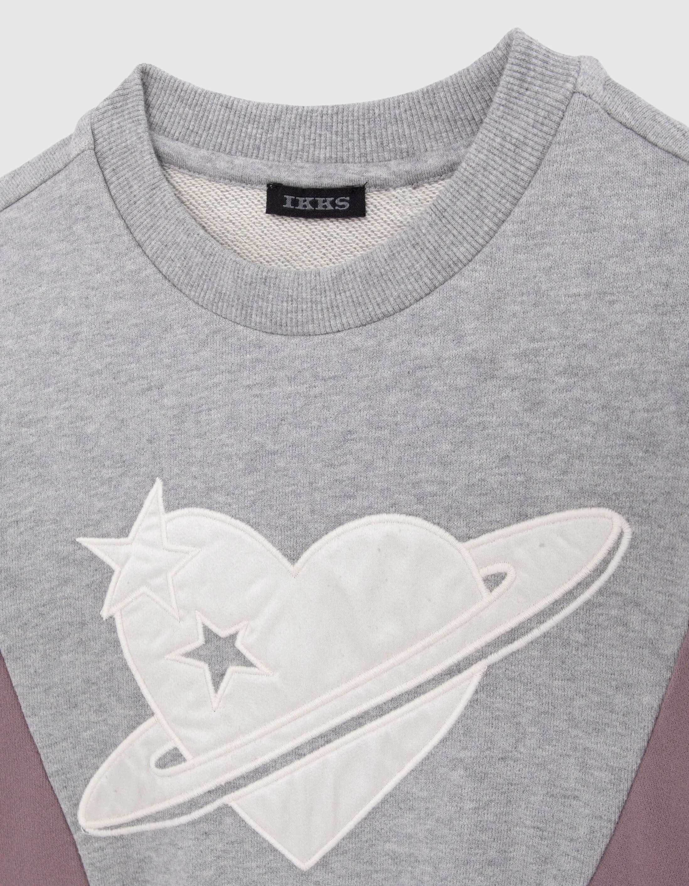 Gray heart-planet girl maxi sweatshirt