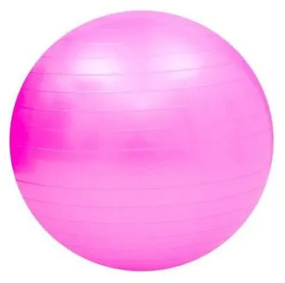 Swiss Ball Fitness Ball Gymnastics Pilates Yoga Back Strengthening Ball with Pump - Pink 65 cm Diameter Size S.