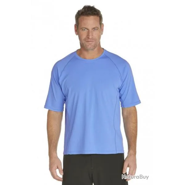 Short Sleeve Men's Swim T-Shirt - Light Blue Size 38 (S)