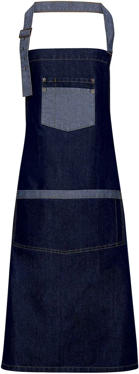 Denim Bib Waist Apron - PR127 - Indigo Blue.