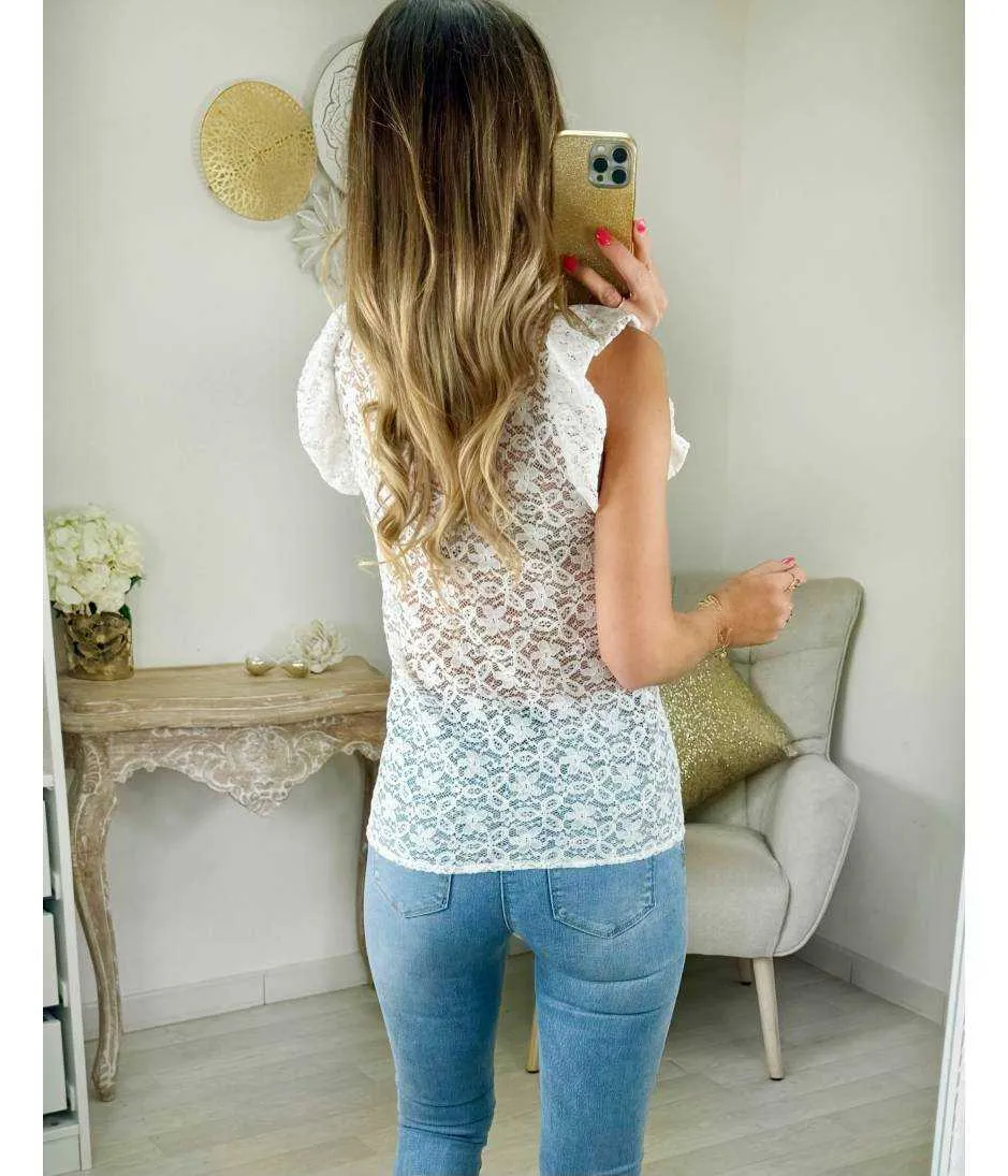 lace white top