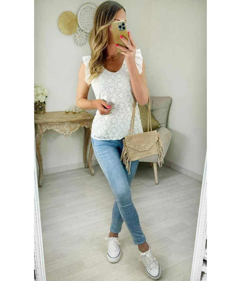 lace white top