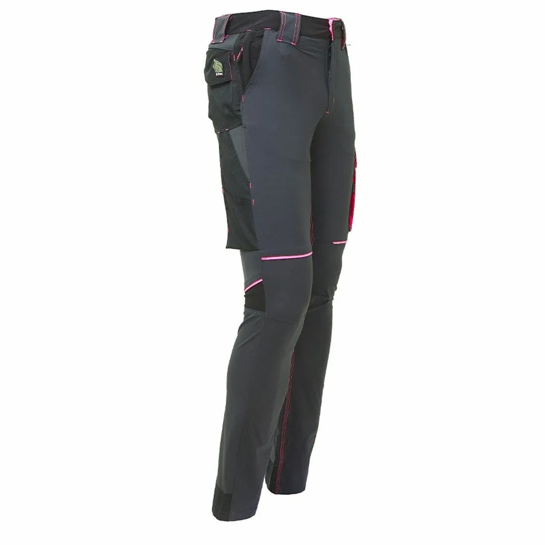 U-Power - Pantalon de travail pour femmes Slim gris violet WORLD LADY