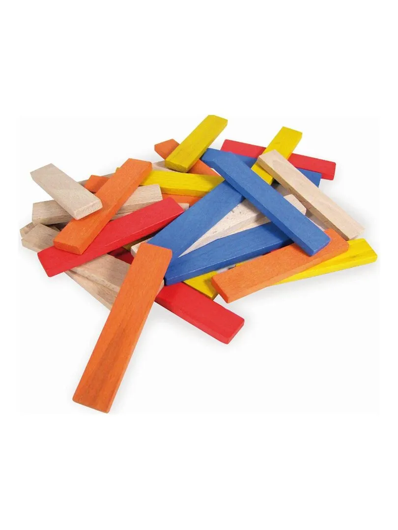 Vilac Batibloc Color 100 Colored Wooden Building Blocks - N/A