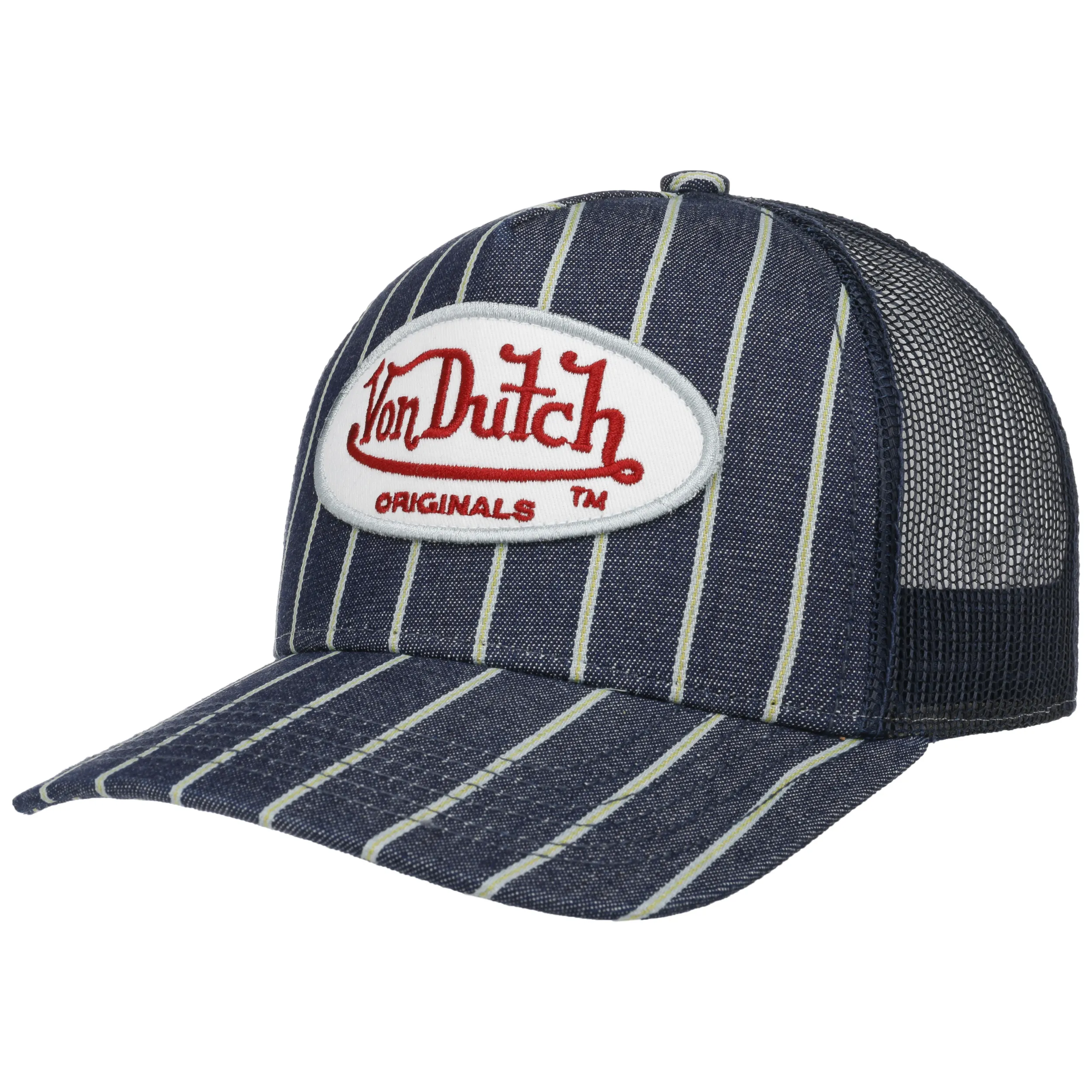 Von Dutch Denim Stripes Trucker Cap --> Online Hats, Caps & Beanies Shop ► Chapeaushop